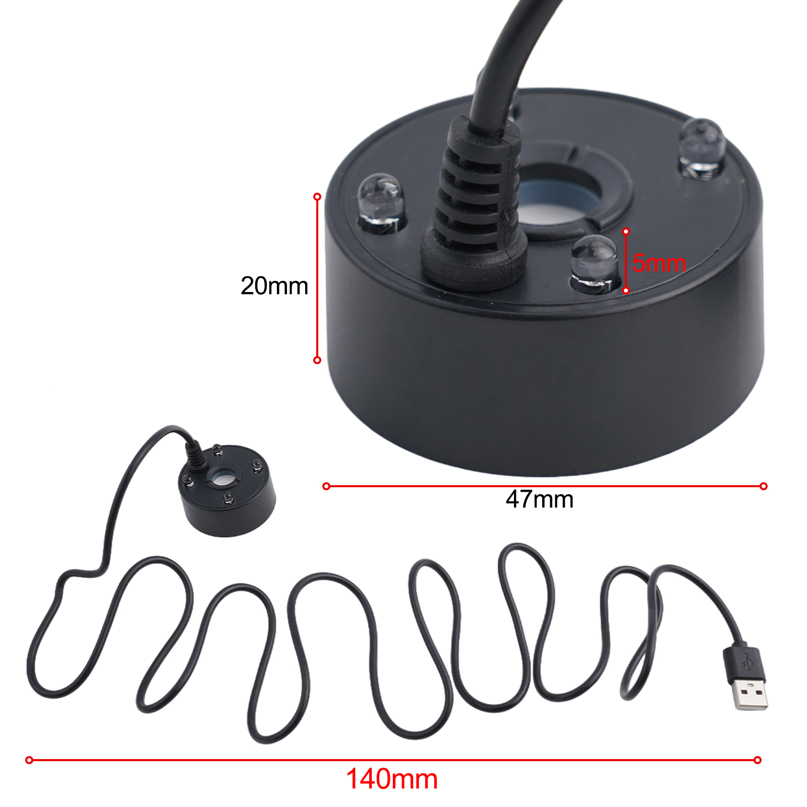 5V USB Mist Maker Water Pump Fogger With LED Fog Maker Machine LED Colorful Lights For Fountain Garden Rockery Fish Tank