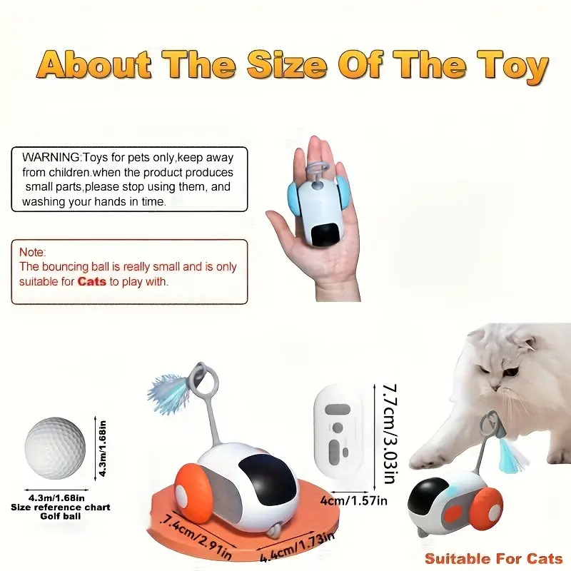 Funny Smart Gravity Remote Control Electric Interact Teaser Rotate Cat Toy with Feathers