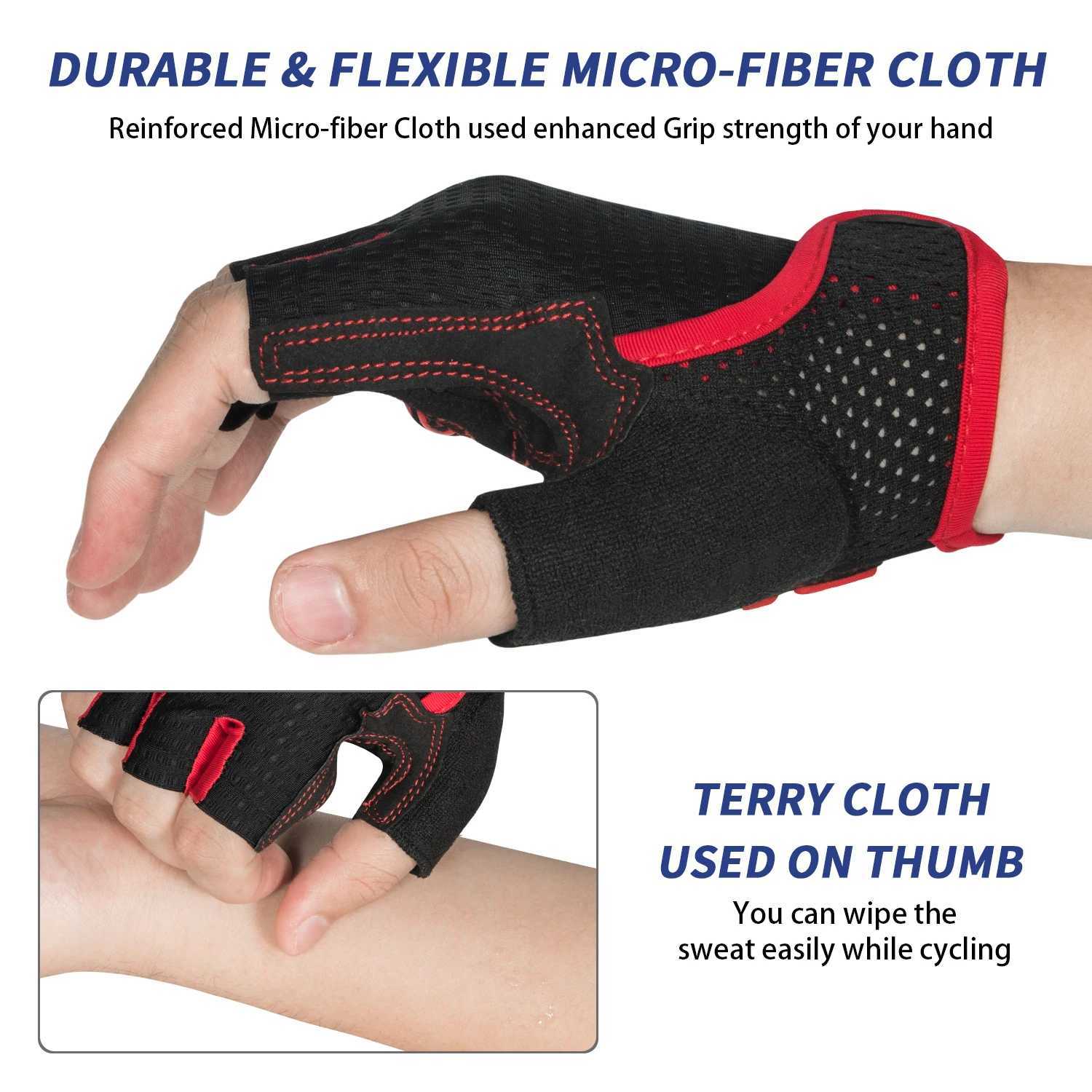 MOREOK Bicycle Gloves Half Finger Sports 5MM Gel Bike Gloves Shock-absorbing Mountain Road Biking Cycling Gloves for Men Women Y240914