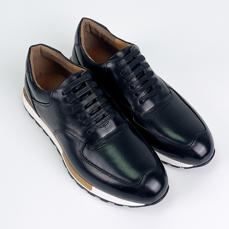High Quality Genuine Leather Men Casual Sneakers Vintage Design Lace Up Outdoor Men Leather Dating Shoes Plus Size 38-46