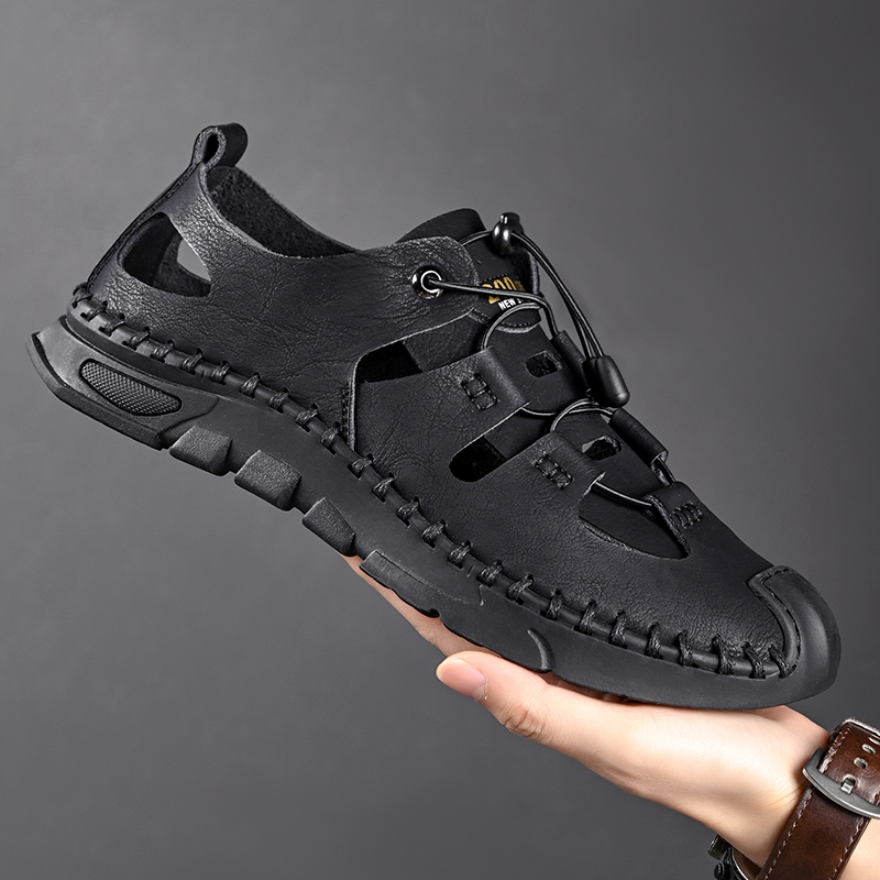Handmade Brand Summer Leather Breathable Men Original Sandals Designer Moccasins Men's Slippers dfd7 's