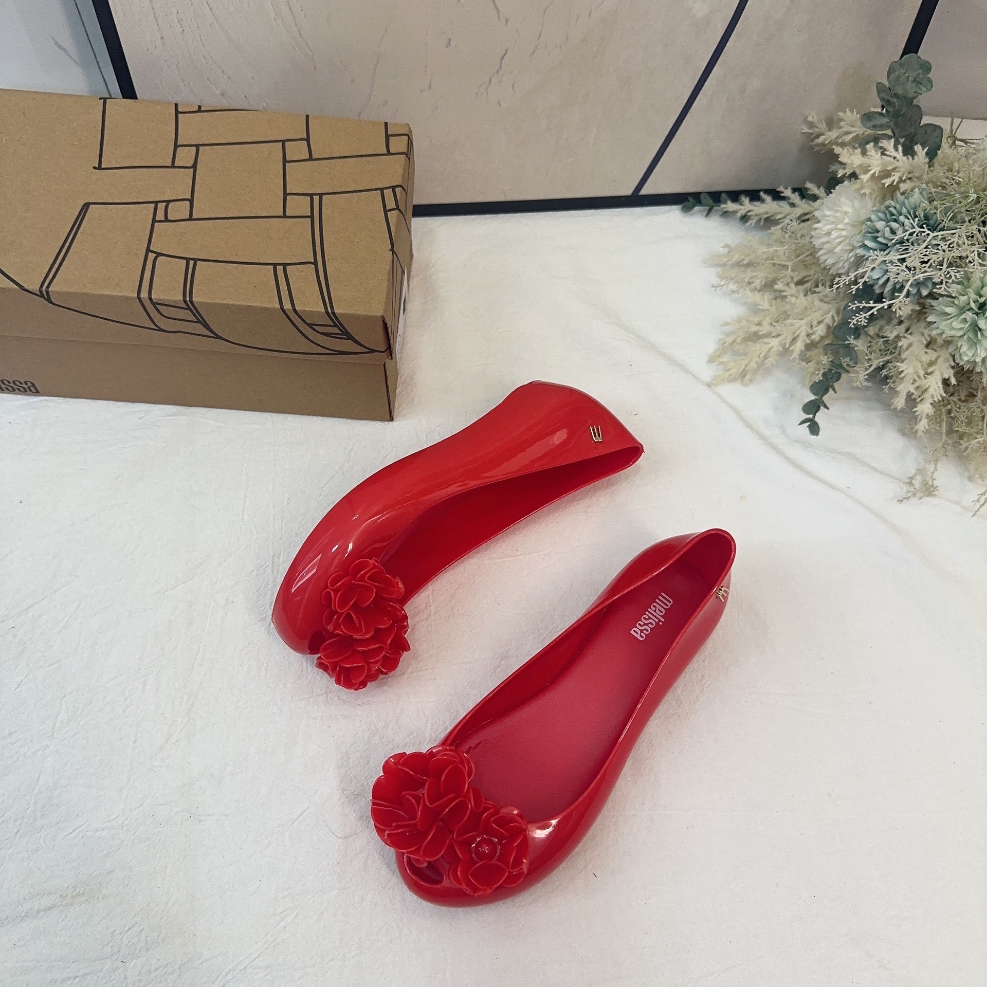Mini Melissa Summer Women's Shoes Ladies Square Head Soft Sole Shallow Mouth Single Shoes Adult Fashion Flat Jelly Beach Sandals