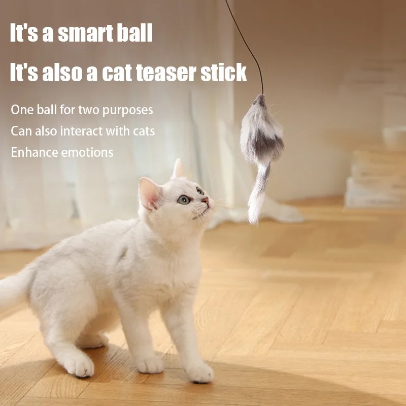 Madden Cat Toys Boredom Expending Energy Mouse Teasing Cat Stick Cat Sports Electric Automatic Teasing Cat Ball Cat Supplies