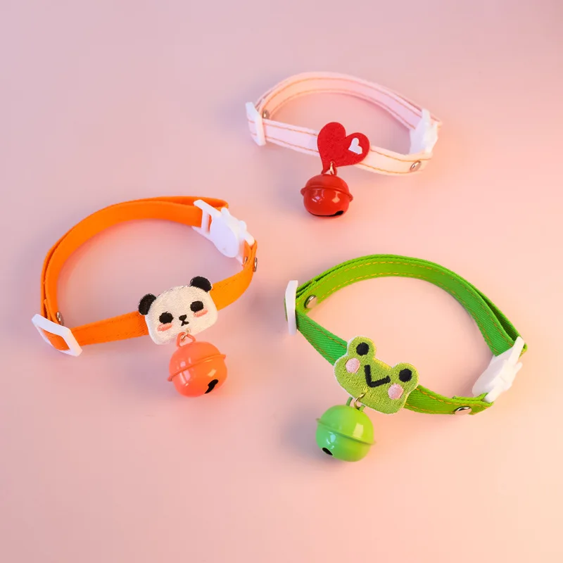 Cats Collar Breakaway for Cats Girl Boy Adjustable Length Cute Pet Collar with Cartoon Animals & Little Bell Kitten Accessoires