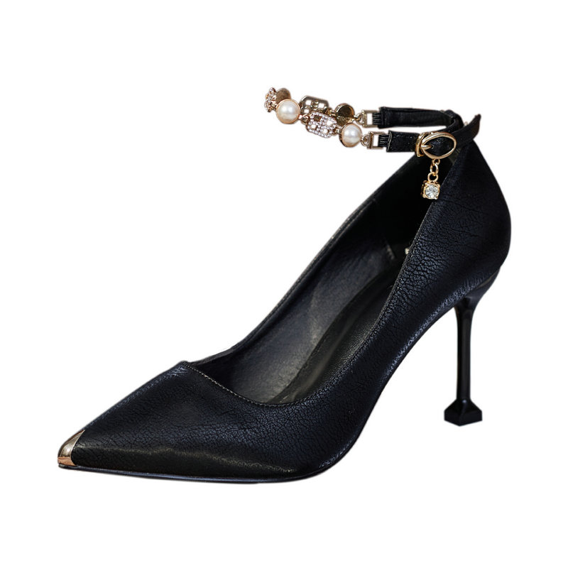 Temperament Summer New 2024 Shallow Mouth Stiletto High Heels Baotou European Daily Comfortable White Sexy Pointed Women's Pumps