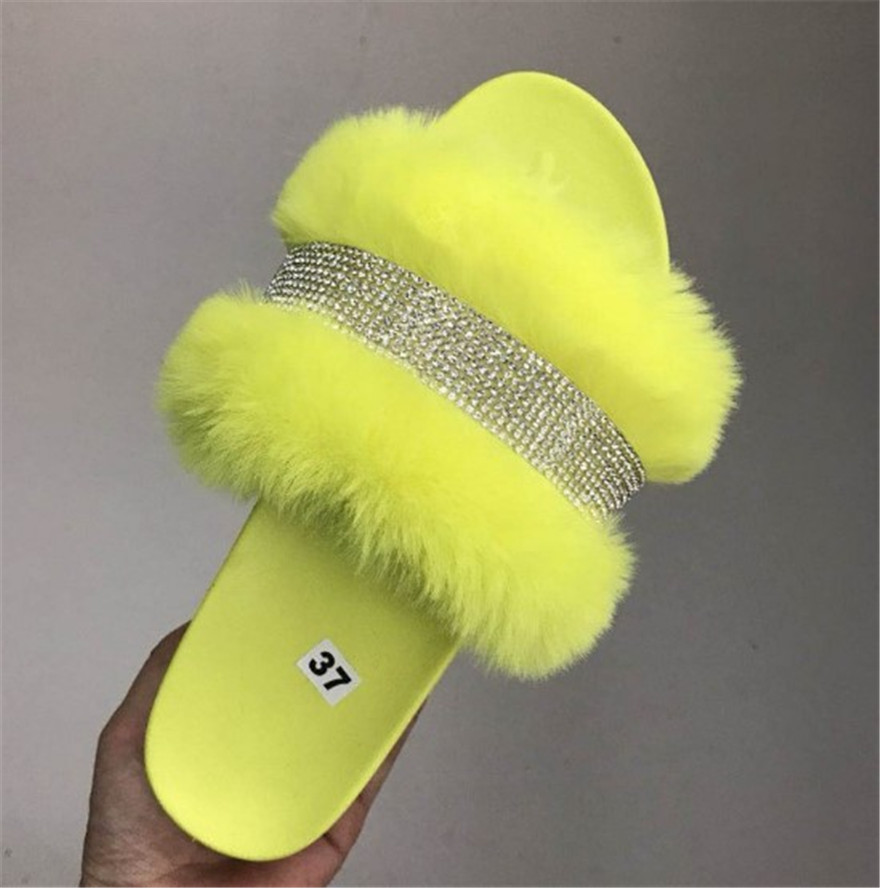 Thick Bottom Crystal Sexy Slippers For Women Summer New Home Outdoor Casual Soft Plush Platform Slippers Female Flip Flops Shoes