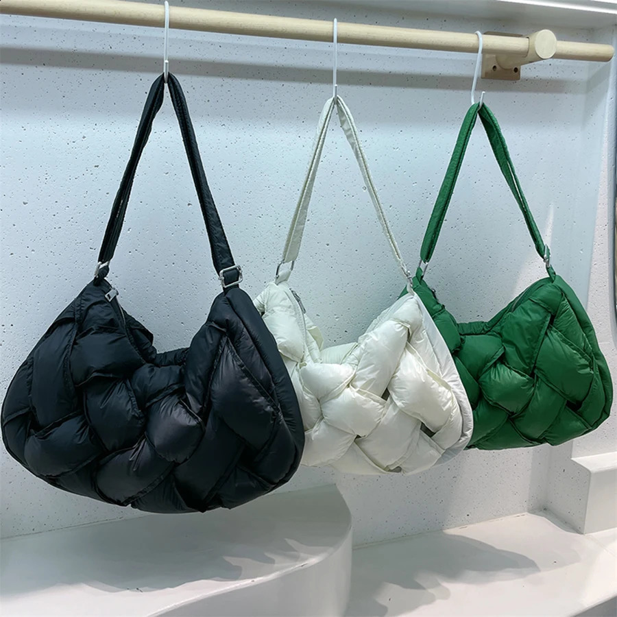 Nylon filled cotton bag womens y ner handbag wallet fashion large capacity woven shoulder cross body 240913