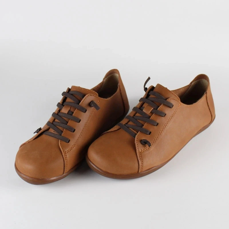 Cowhide Foreign Trade Large Size Handmade Women's Shoes Farmer's Shoes Retro Nostalgic Outdoor Leather Flat Shoes