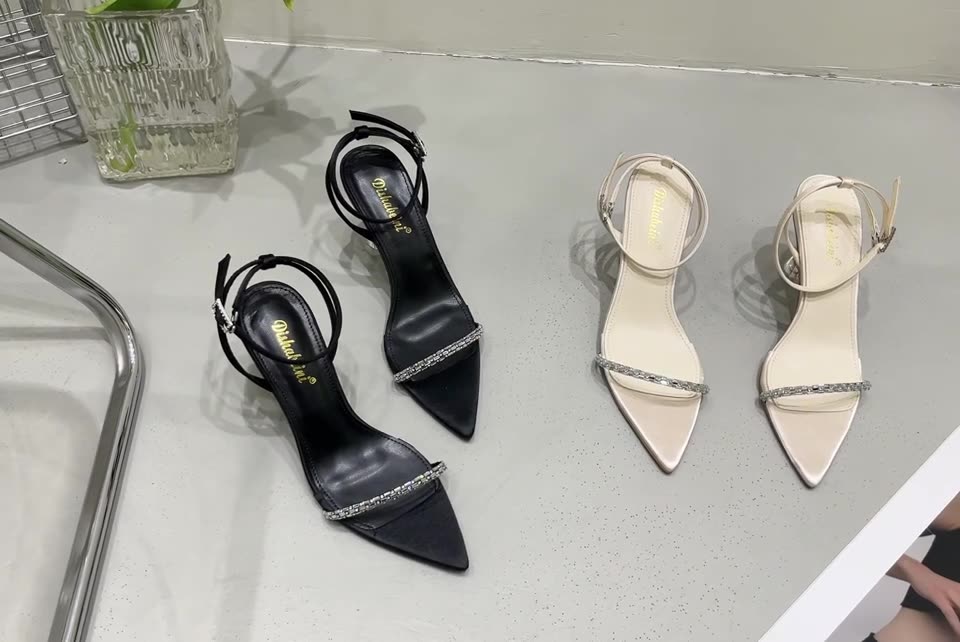 2025 new Sandal Female Clear Heels 2023 Women's Buckle Low-Heeled Shoes With Strap Open Toe Girls New Comfort Stiletto High Rhie Be da0f