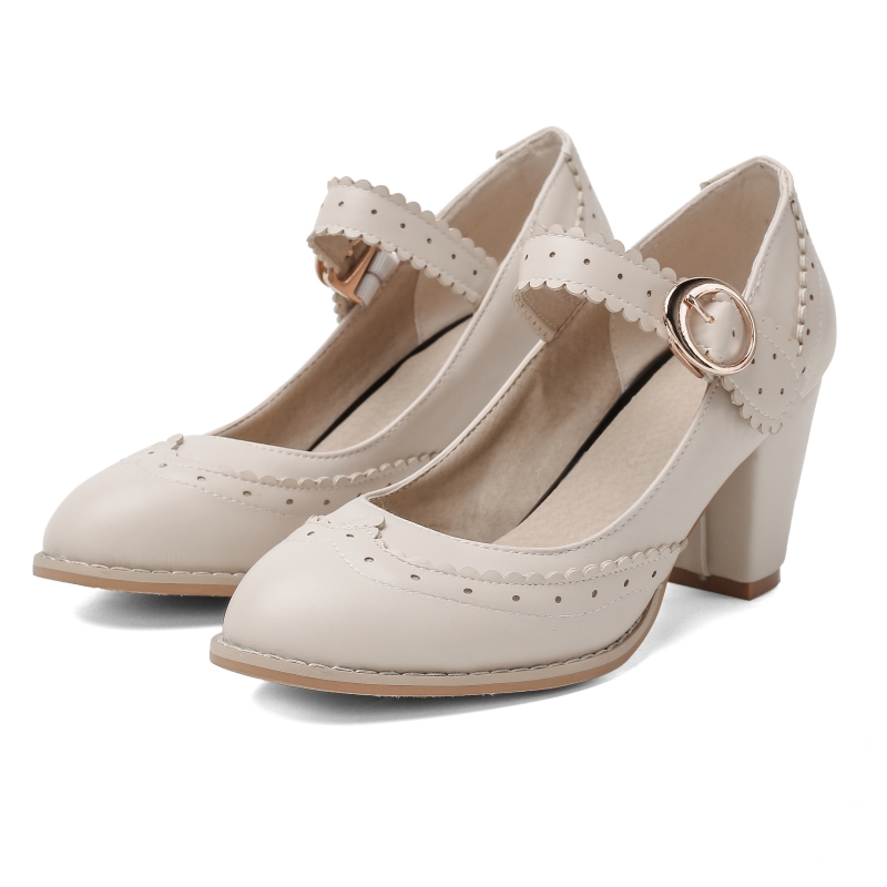 2025 new High Elegant Heels Pumps Women Mary Janes Large Size 45 Black Red White Women's Heeled Dance Party Wedding Shoes Classic a2e1 's