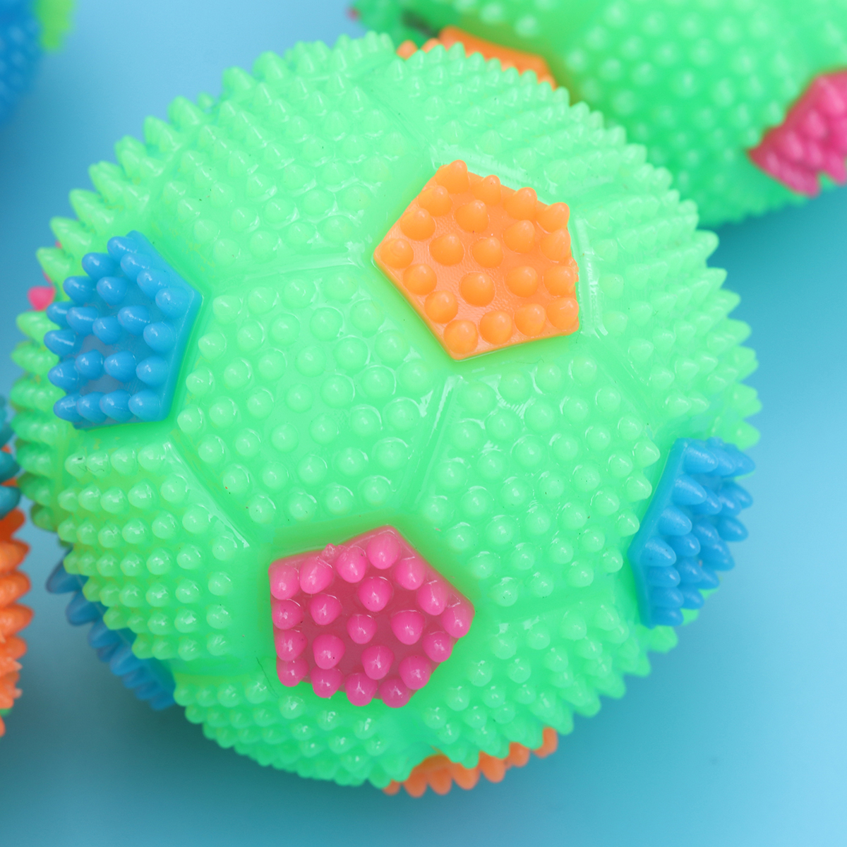4 Pcs Squeaker Ball Dog Toy Luminous Elastic Spiky Ball Squeezy Bouncy Toy Balls for Men Women Adults Teens and Pets