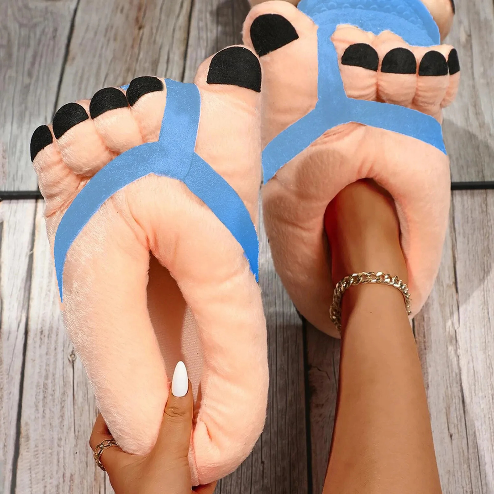 Funny Feet Claws Comfortable Plush Slippers Indoor Home Increase Women Cute Winter Warm Cotton Slider Five Finger Cosplay Shoes 240914
