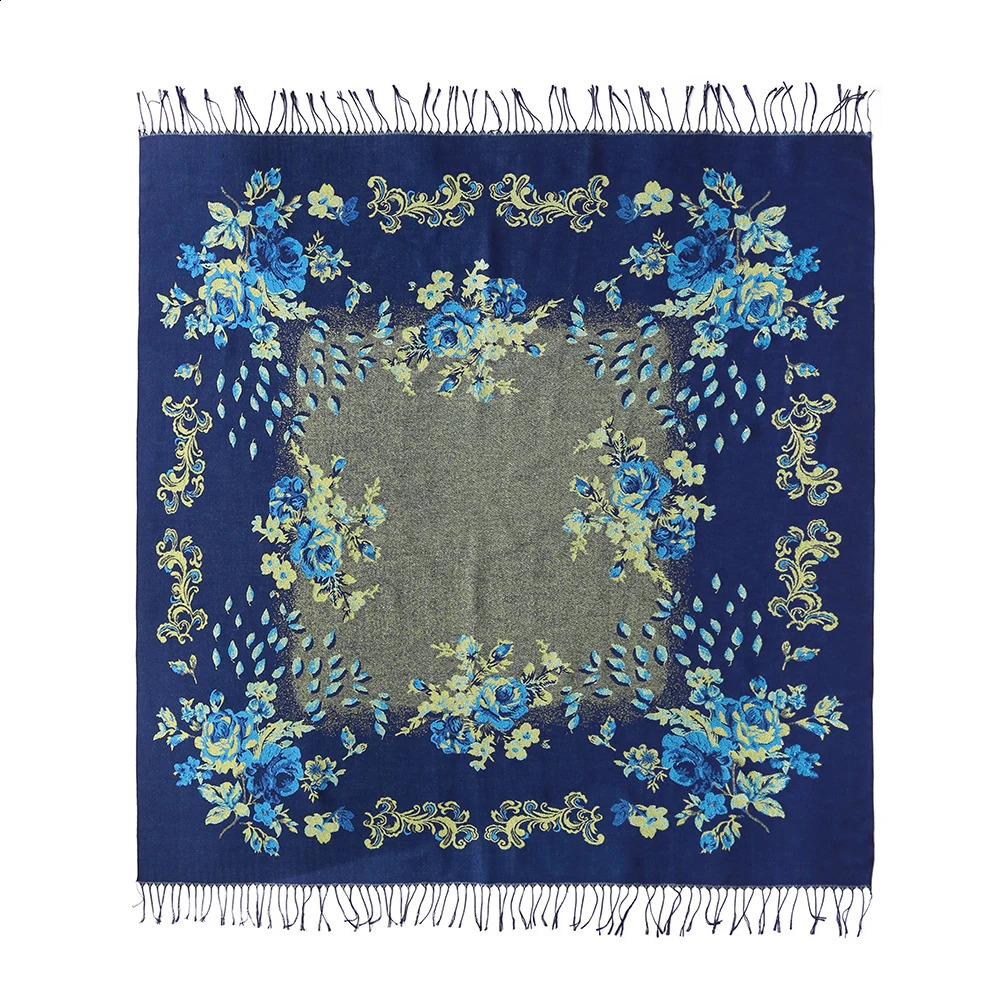 140*140cm Travel Shawl Women Cashmere Pashmina Scarf Winter Female Elephant Tassel Wraps All-match Square Blanket 240909