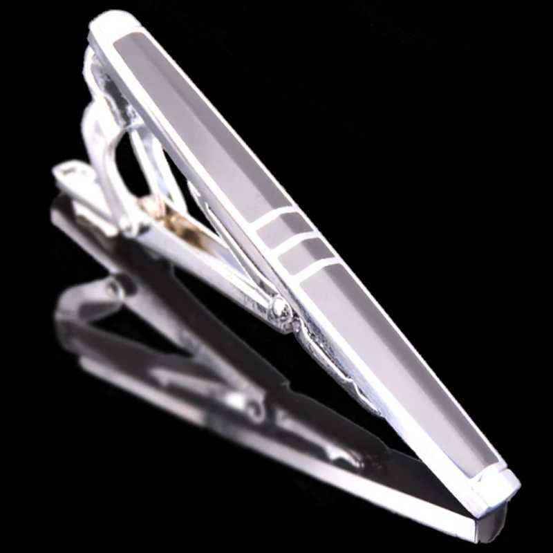 Fashion mens business formal Shirt cufflink tie clip high quality brass enamel craft exquisite pattern tie clipX240914