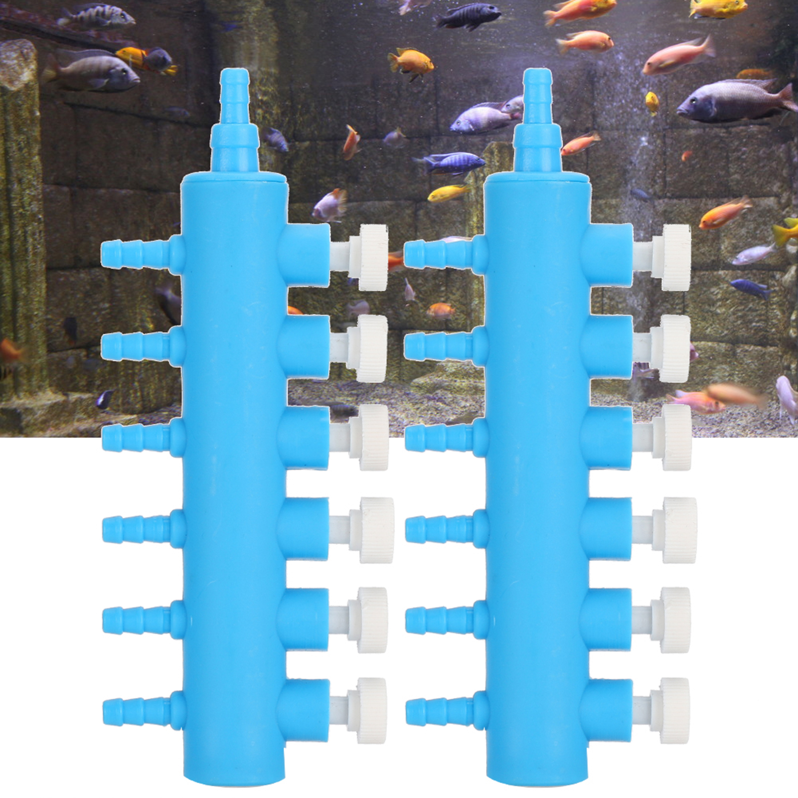 2pcs Fish Tank Air Splitter Air Pipe Distributor Aquarium Oxygen Pump Adapter Accessory 2 Way 3 Way 4 Way 5 Way 6 Way
