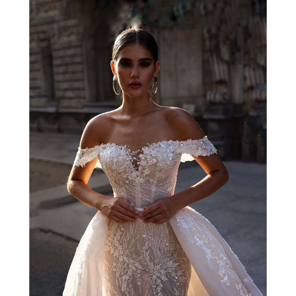 Dresses Off Ful The Shoulder Appliques Sequined Or Length Bride Wedding Dress Vestido De Novia Custom Made