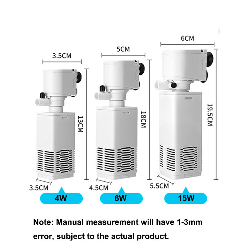 4 in 1 Aquarium Filter Pump Silent Fish Tank Submersible Air Oxygen Aerator Aquarium Water Changer Pump Wave Maker 220v AC R23