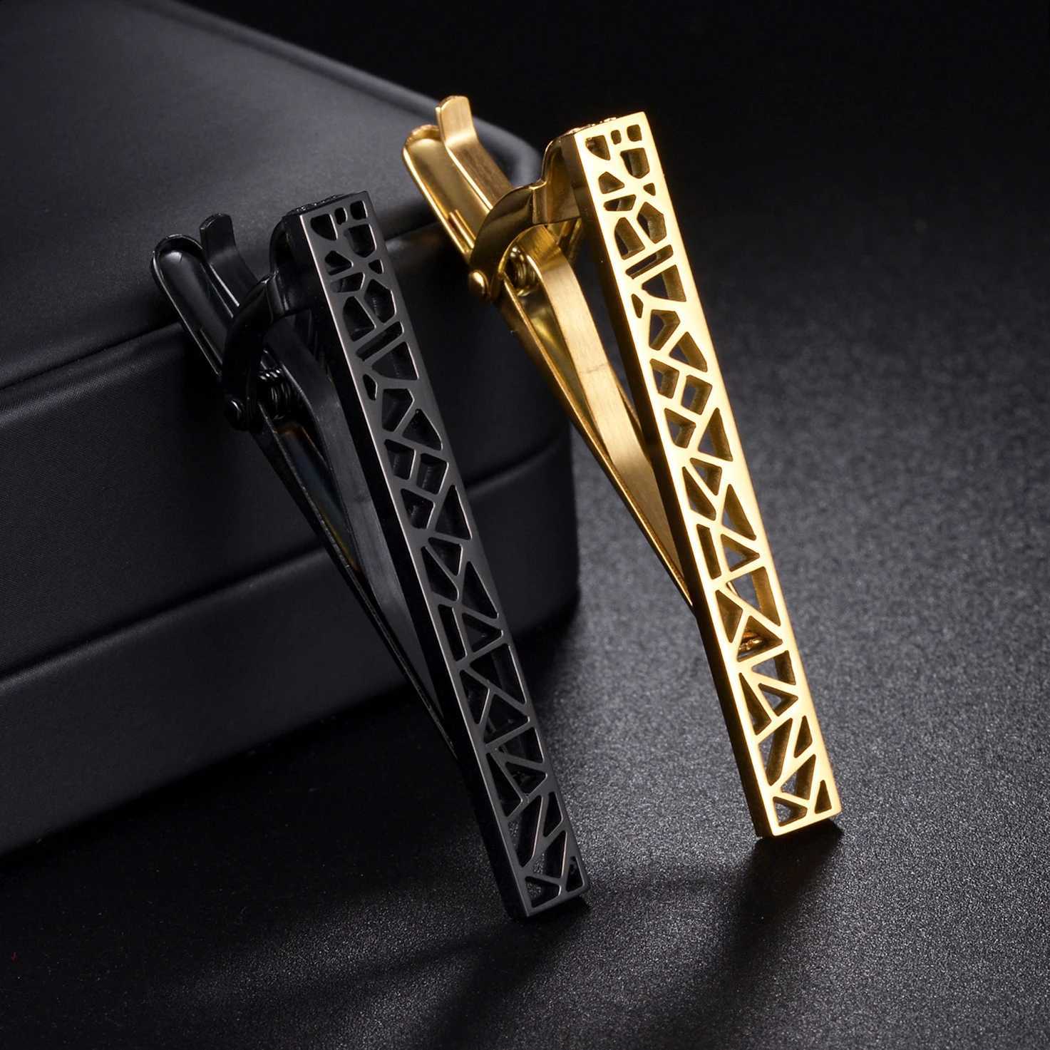 MeMolissa Fashion Copper Black Gold Color Tie Clip For Men Wedding Tie Clasp Clip Gentleman Ties Bar Pin For Men AccessoriesX240914