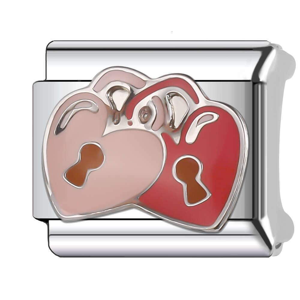 New Women's Gift Romantic Red Heart Angel Bead Italian Charms Links Bangle Beads Fit 9mm Stainless Steel Bracelet Making DIY For Women Fashion Je