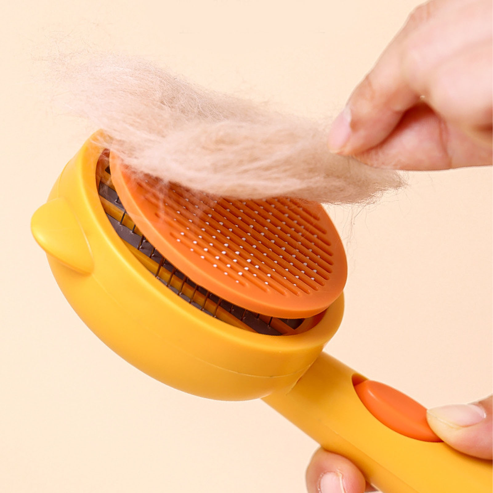 Pet Grooming Brush Efficient Hair Removal Cartoon Pet Cleaning Slicker Brush With Base For Dogs Cats