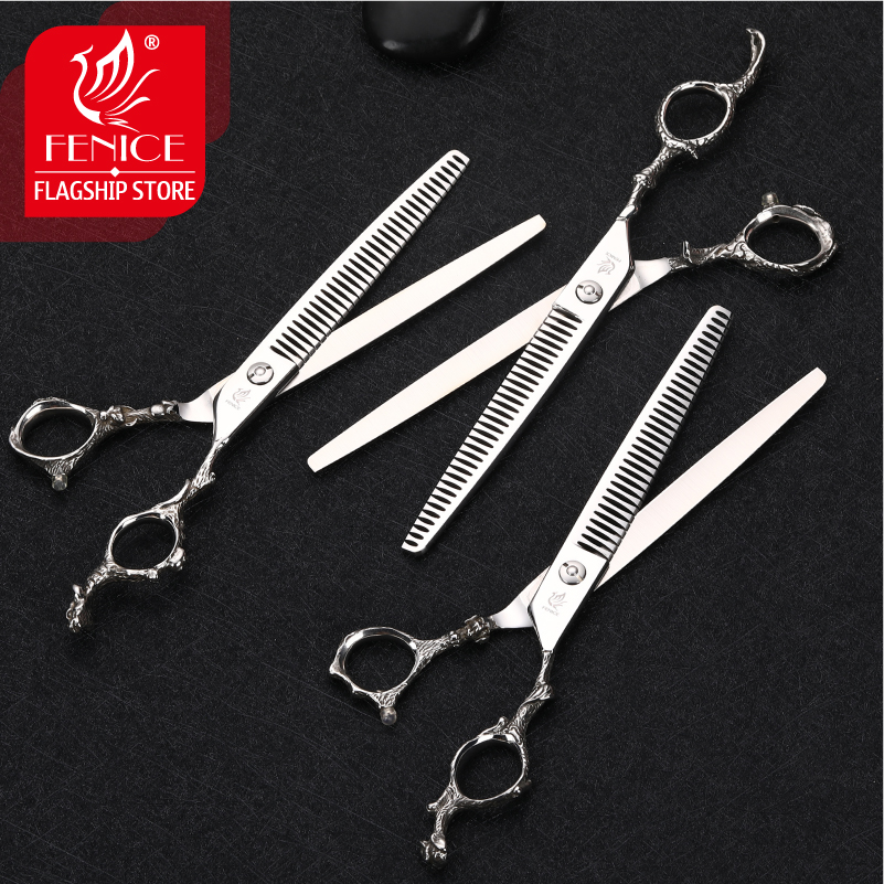 Fenice Zodiac 7.5 inch Dog Pet Thinning Scissors Grooming Shears Professional Pet Scissors High Quality Hair Cutting Scissors