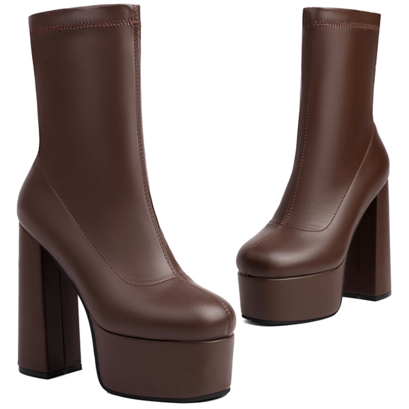 Platform Ankle Boots for Women Black White Gold Silver Short Boot High Heel Party Fetish Shoes Lady Big Size 458 New 2024 Winter