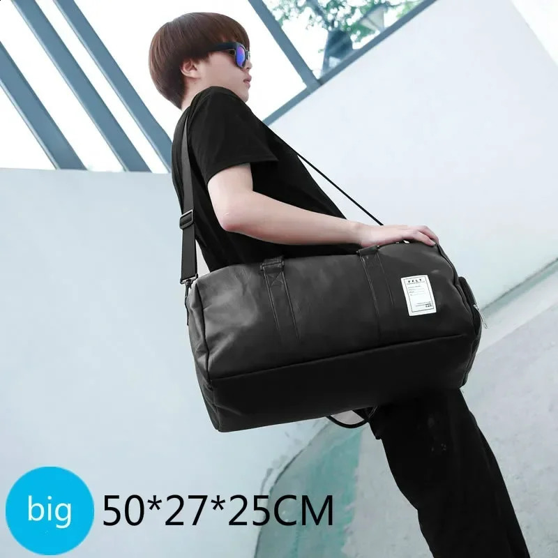 Gym Bag Leather Sports Bags Dry Wet Bags For Men Women Training for Shoes Fitness Yoga Travel Luggage Shoulder Sport Bag 240914