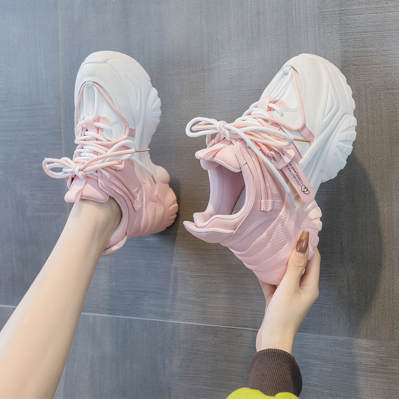 Women's Casual Shoes Spring Sneakers Platform Woman-shoes Tennis Female Fashion Thick Sole 2024 Roses Trainers Increased I
