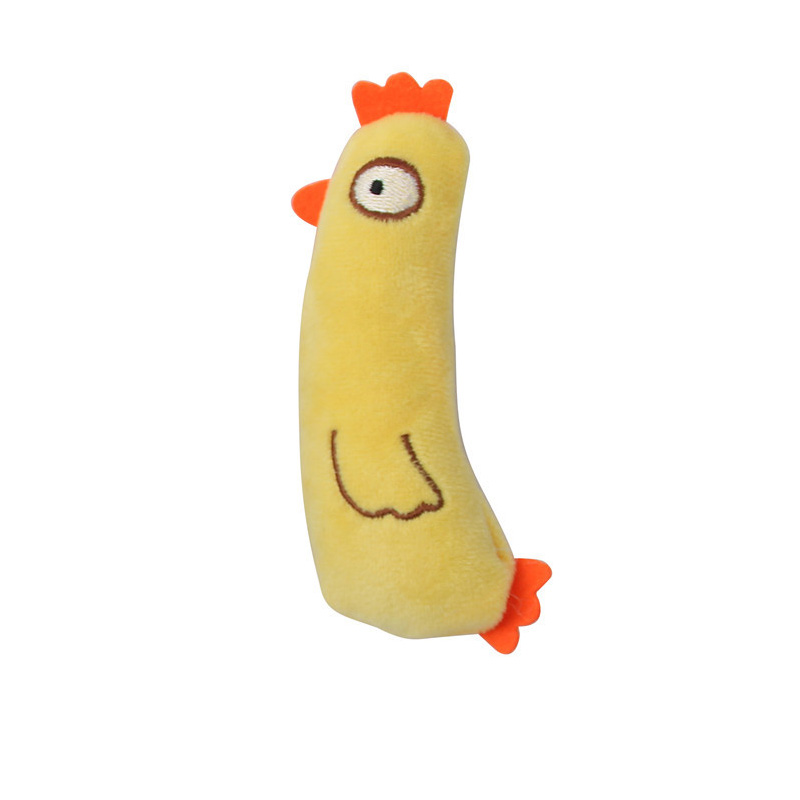 Teeth Grinding Pet Cat Plush Toy Contains Catnip Toy Interactive White Duck Chicken Snake Dinosaur Animals Shaped Bite Resistan
