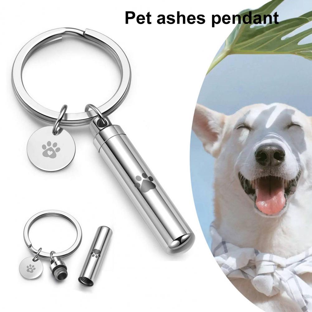 Print Pet Dog Paw Cyder Keychain Memorial Hair Keepsake Jewelry for Portable Bag Accessory