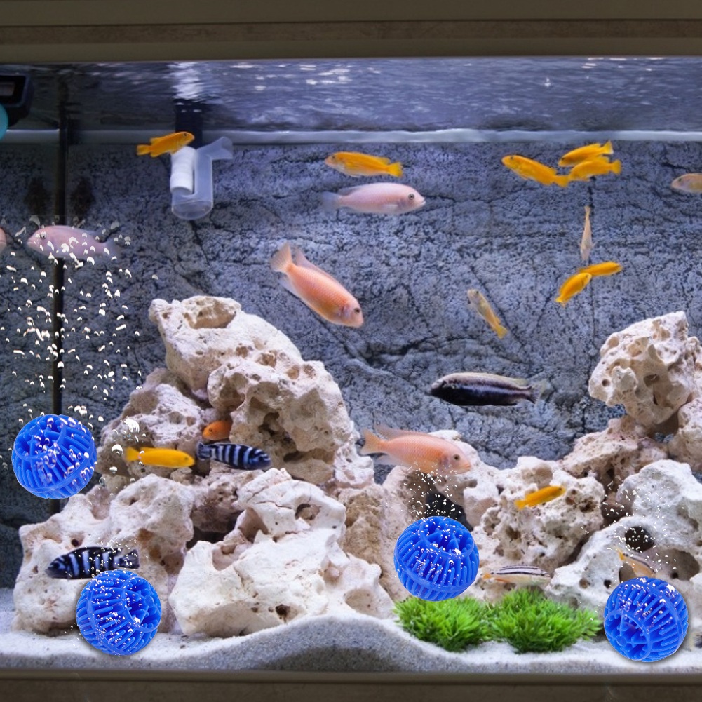 Aquarium Filtering Material, Biologic Filter Media Balls, Reusable, Freshwater, Seawater