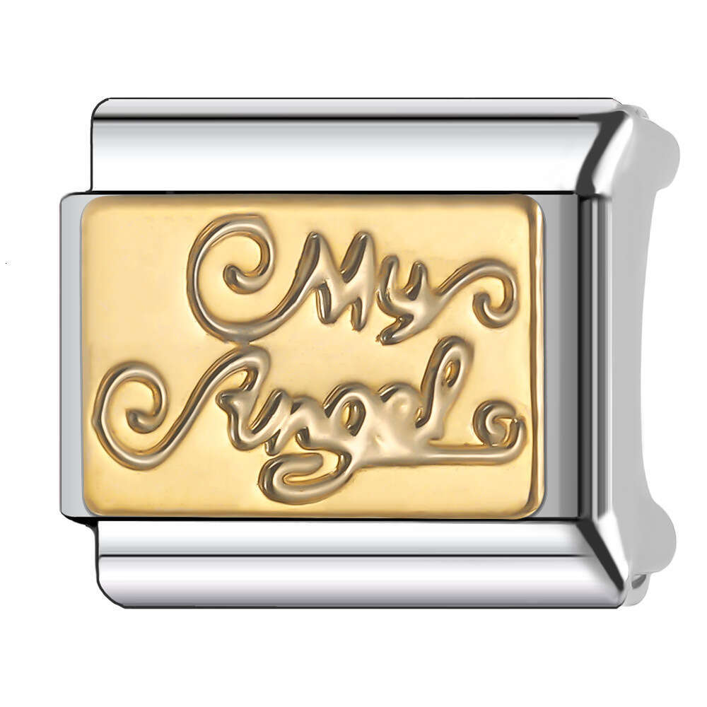 New Women's Gift Earth Angel crown Bead Italian Charms Links Bangle Beads Fit 9mm Stainless Steel Bracelet Making DIY For Women Fashion Jewelry