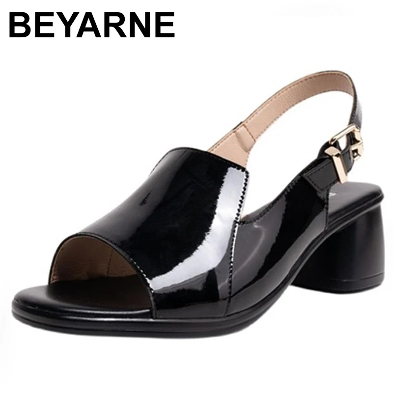 Women Sandals High Heel Summer New Patent Leather Ladies Sandals Large Size 35- 42 Platform Women Shoes women sandals