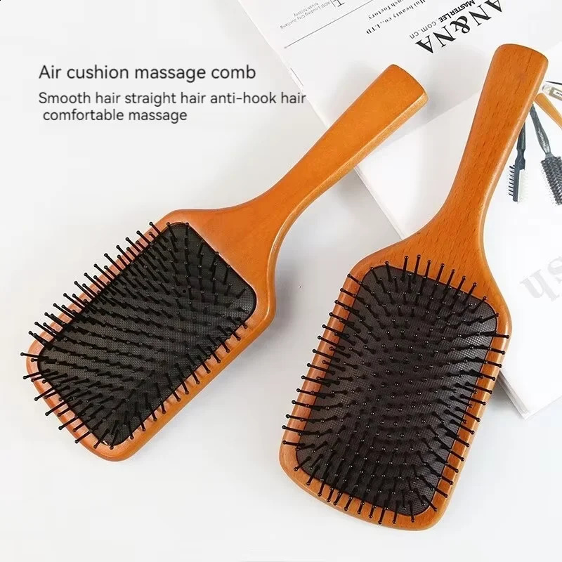 Wooden Airbag Massage Comb Scalp Care Female Curly Hair Household Highgrade Antistatic Loss Large Board Makeup 240911