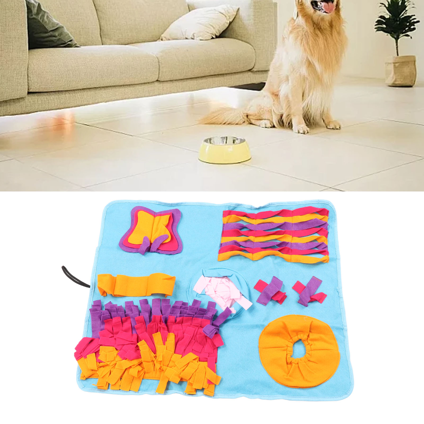Washable Reusable Fabric Snuffle Mat for Dogs, Pet Slow Feeding Mat, Anxiety Reduction, Dog Foraging, Enrichment Toy, Training