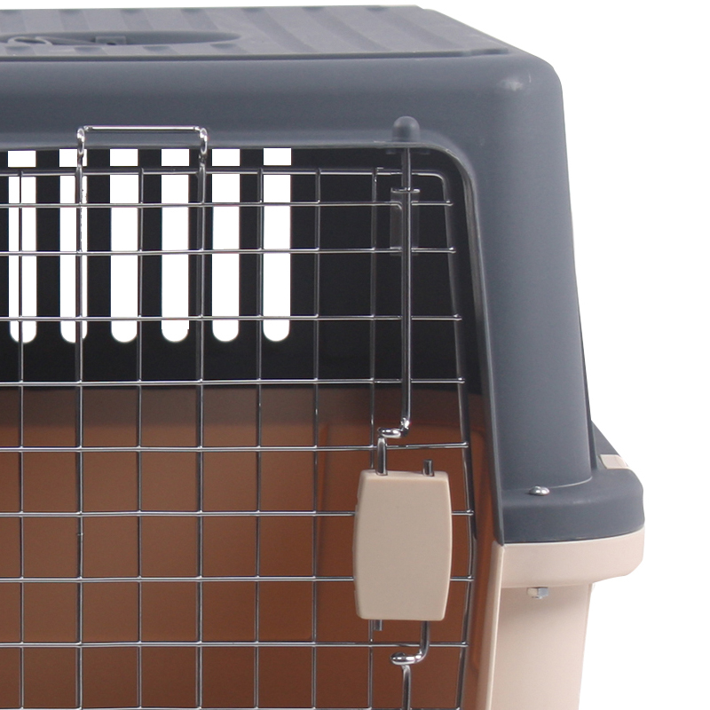 Wholesale Transport Dog Cats Carrier Portable Travel Pet Kennel Airline Travel Pet Cage Approved Hot Sale New Box Grey Solid