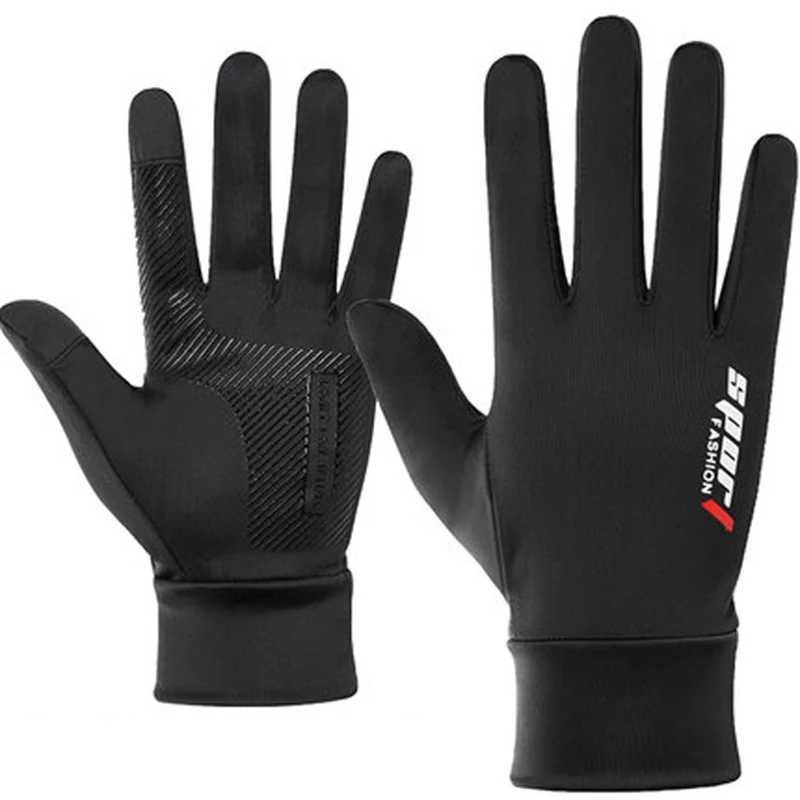 Summer Men Women Gloves Fishing Cycling Ice Silk Breathable Elastic Sun Protection Touchscreen Fitness Sports Driving Gloves Y240914