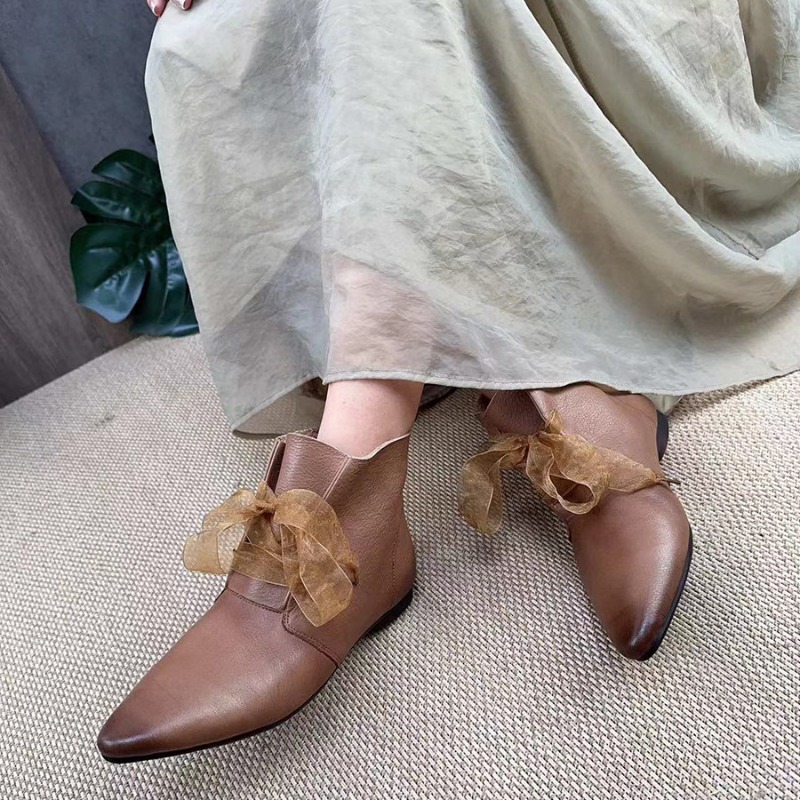 Koznoy 2cm Cow Genuine Leather Boots Luxury Designer Zipper Autumn Spring Ethnic Point Toe Ankle Booties Women Shoes Demi-season