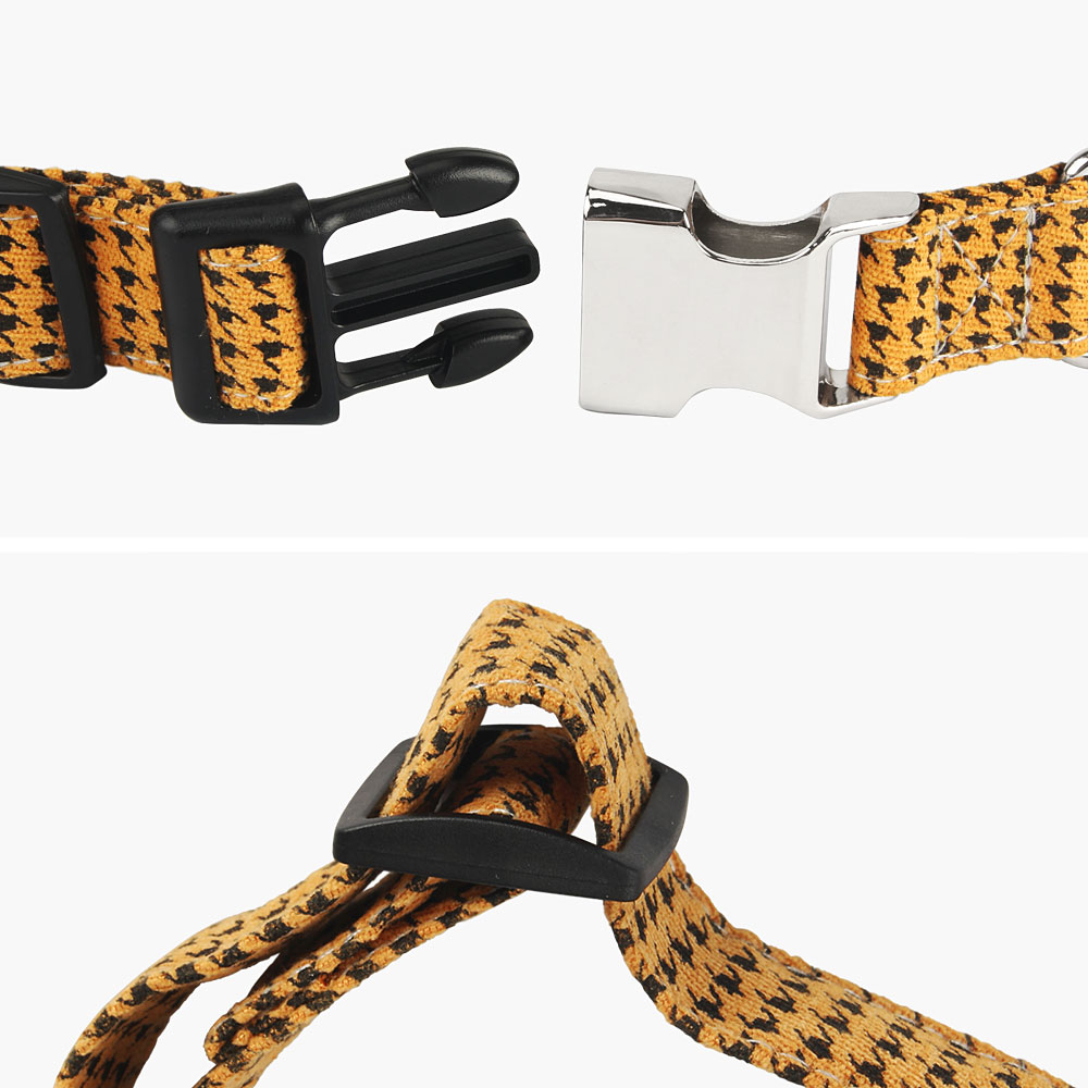 Fashion Plaid Dog Collars, Comfortable and Breathable Adjustable Pet Collars Three Sizes for Large, Medium Dogs Puppy and Cats