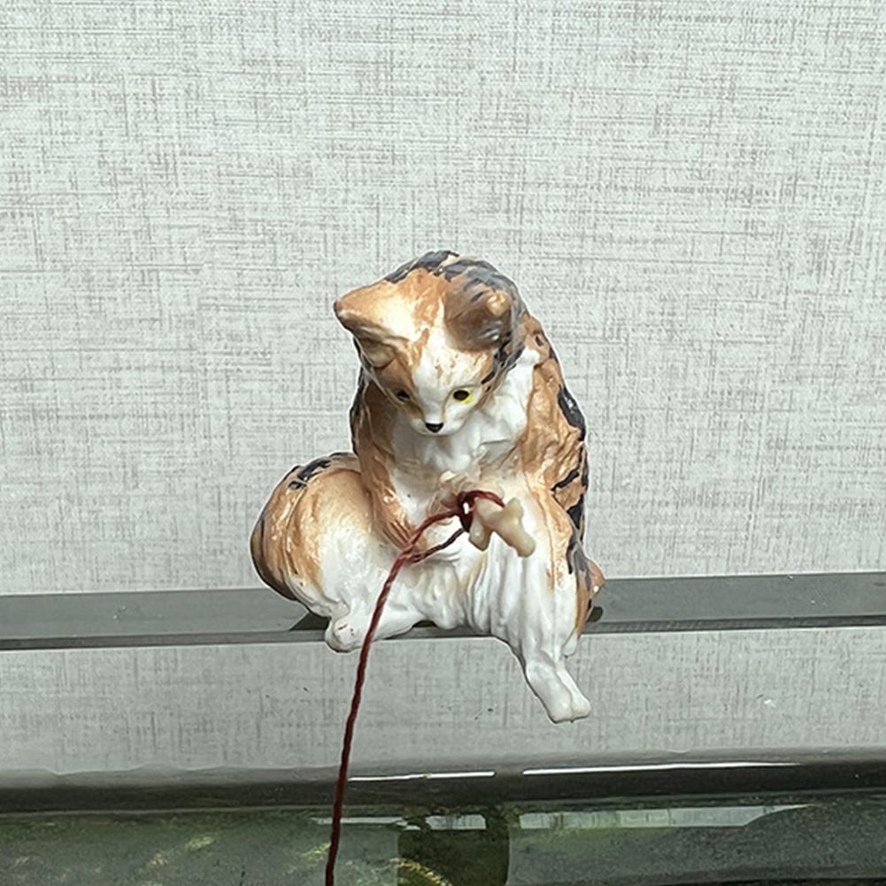 Cute Cat Figurines Aquarium Ornament Fish Tank Decoration for Aquarium Fish Tank Landscaping Decoration