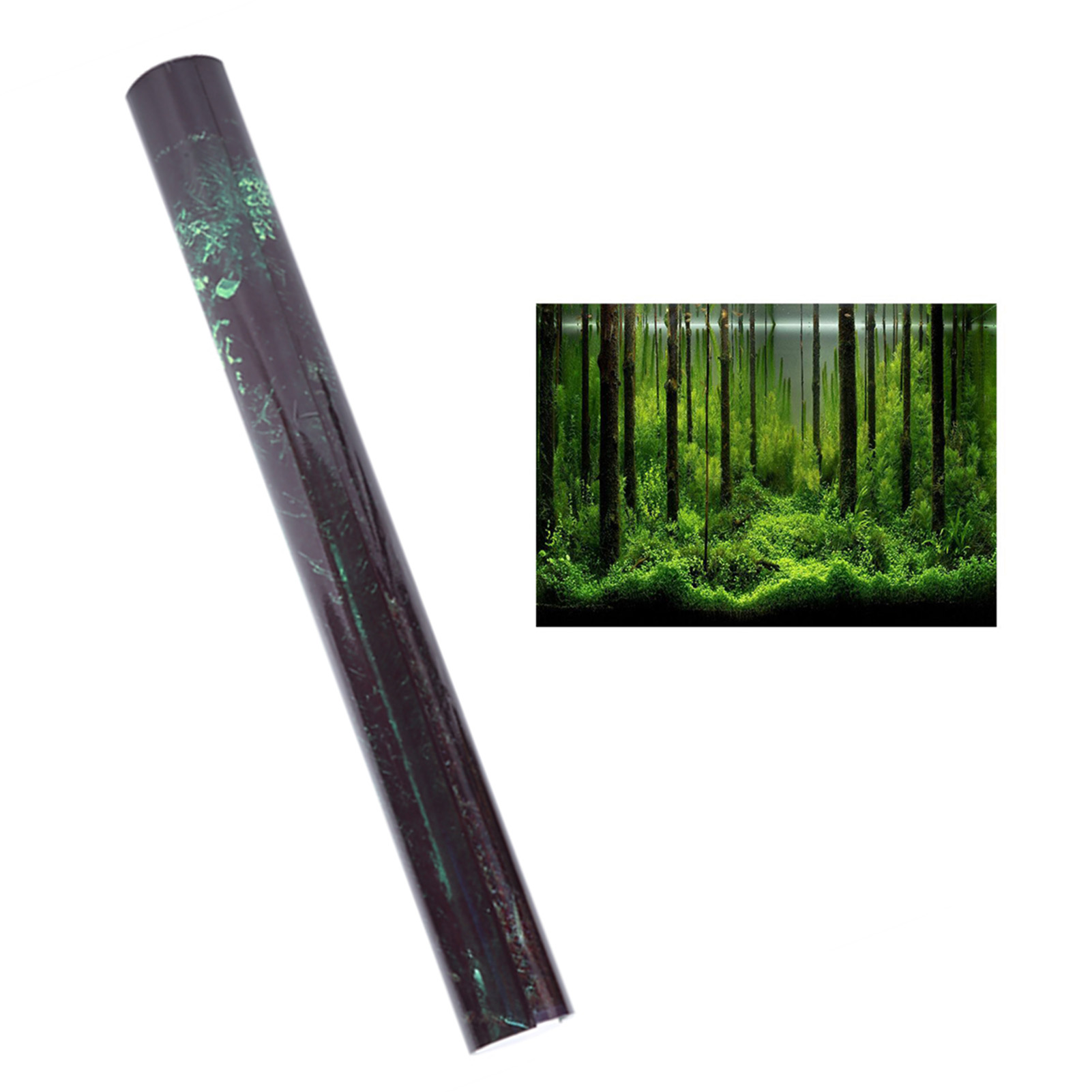 PVC Adhesive Underwater Forest Tank Background Poster Backdrop Decoration Paper