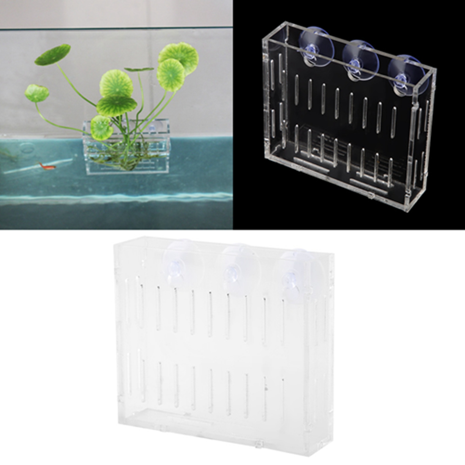 Aquarium Plant Water Grass Cup, Landscape Plants Cultivation Basin, W/ Suction Cups