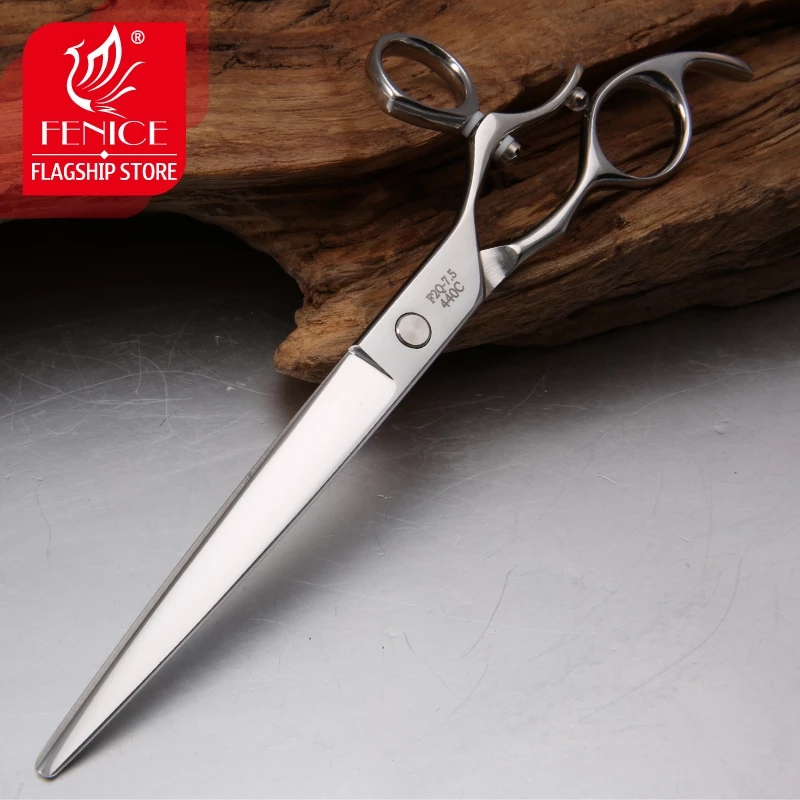 Fenice Professional 7.0 /8.0 inch 360° rotating handle pet grooming scissors dog cutting straight grooming shears