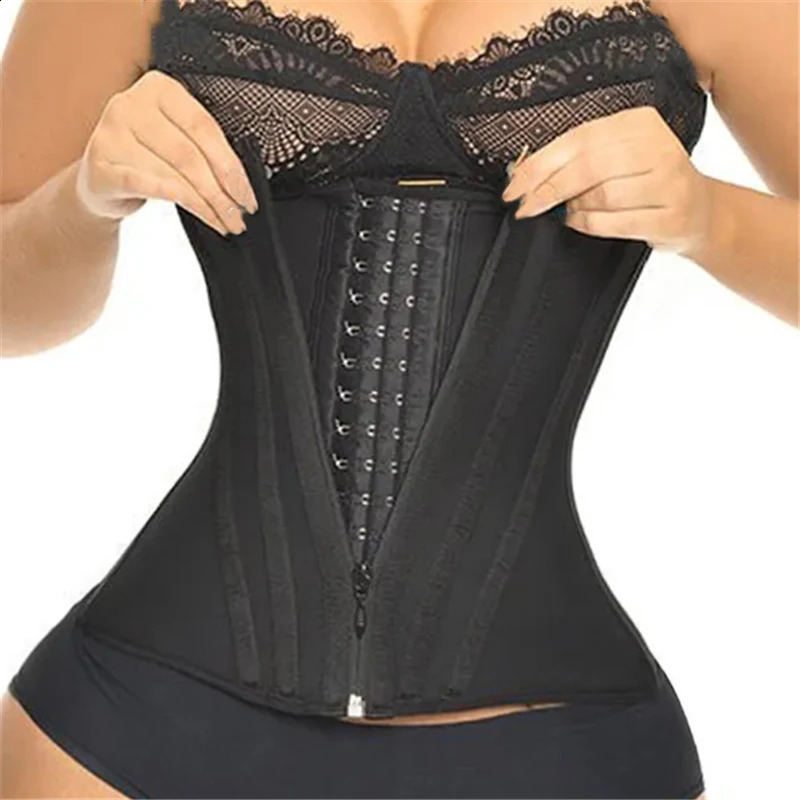 Fajas Colombian Girlds Latex Waist Trainer Double Compression Belt Abdominal Control Sheath Weight Loss Flat Abdominal Model Belt 240913