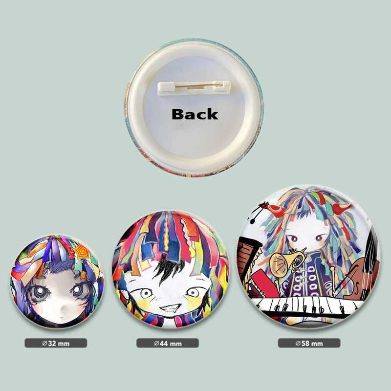 58/44/32MM Kikuo Anime Character Button Pin Handmade Brooch for Clothes Cartoon Badge Backpack Decoration Jewelry AccessoriesX240914