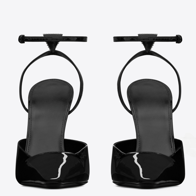 2024 Summer New High Heel Rhinestone Sandals Sexy Fashion Show One Line Buckle Strap European American Women's Shoes Size 34-43