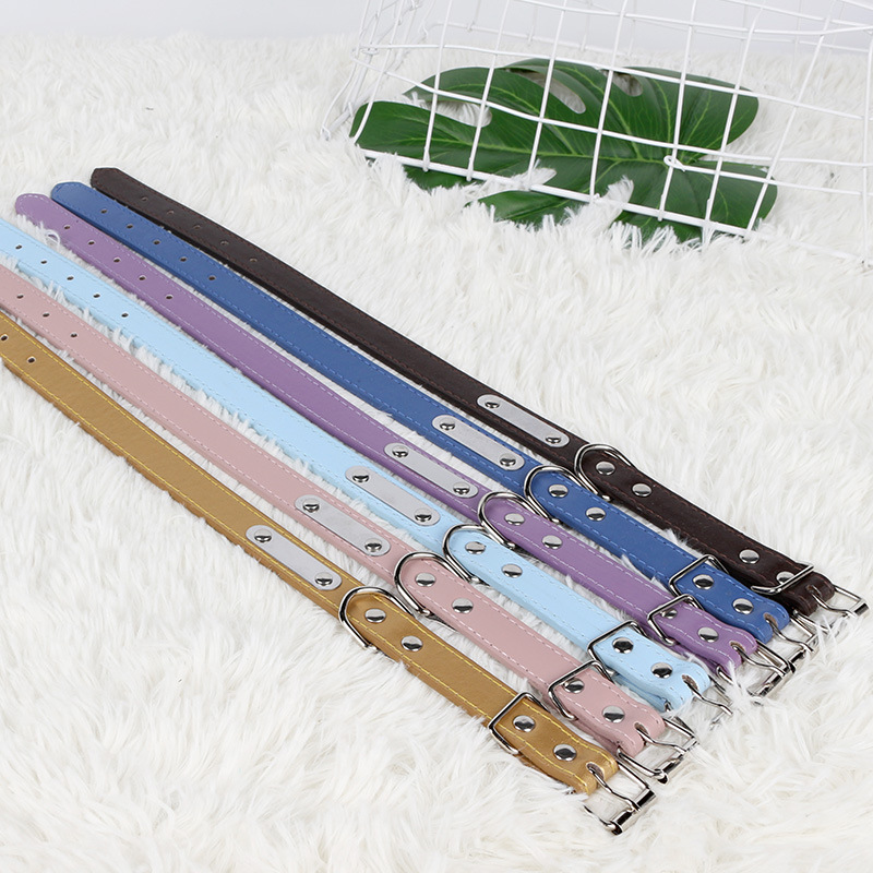 Personalized Custom Pet Collars Free Engraved Labels Leather Dog Collars Adjustable for Large, Medium & Small Dogs Accessories