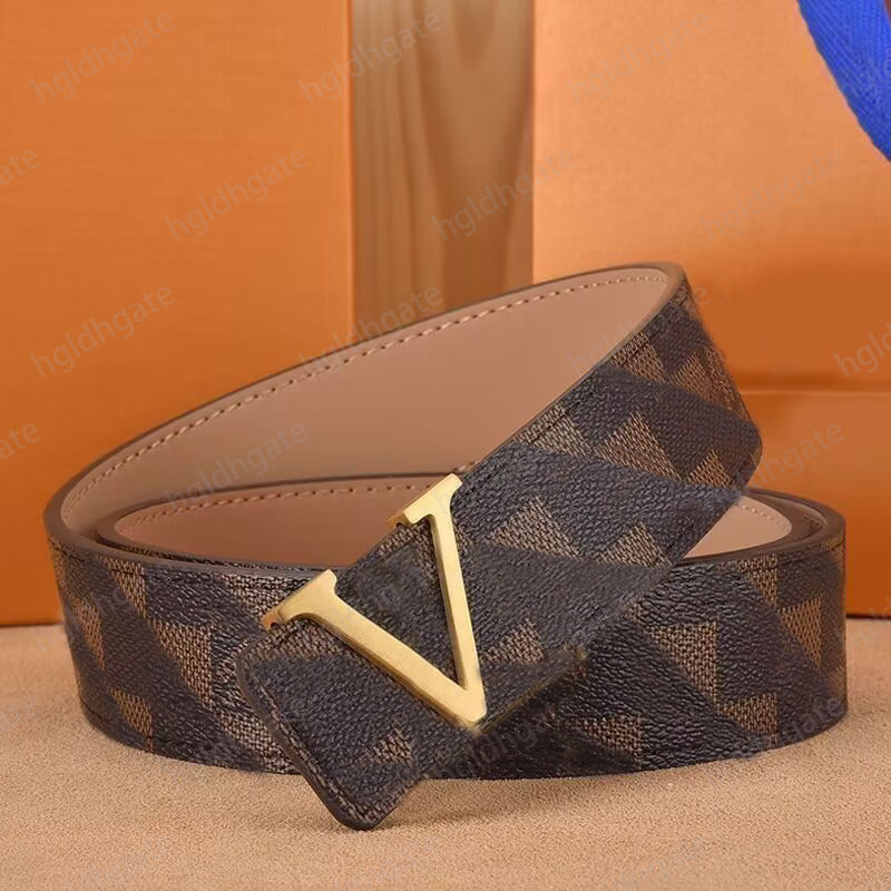 Fashion belts for men designer ceinture designer belt women leather simple cintura plaid letter smooth buckle luxury mens belt brown black white waistband hg195