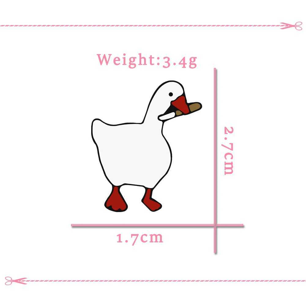 Funny White Goose Enamel Pins Cartoon Gooses With Knife Brooches Cute Personality Badge Backpack Clothes Lapel Pin Jewelry GiftsX240914