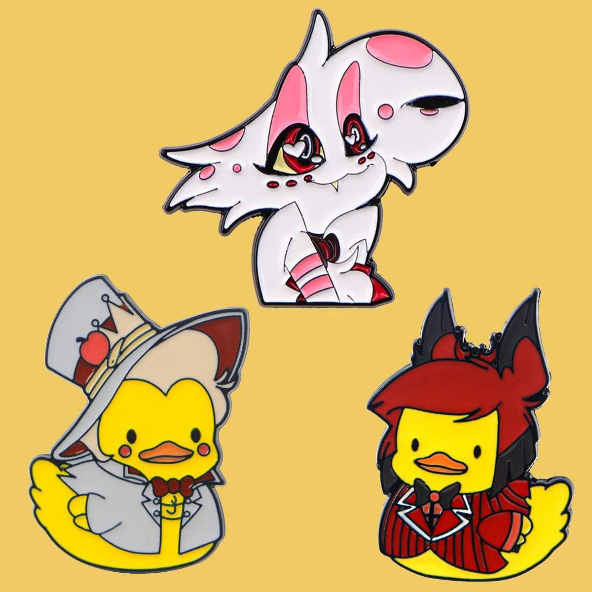 Funny Duck Metal Enamel Pins Cartoon Angel Brooches for Women Men Lapel Pin Backpack Bags Badges Kids GiftsX240914